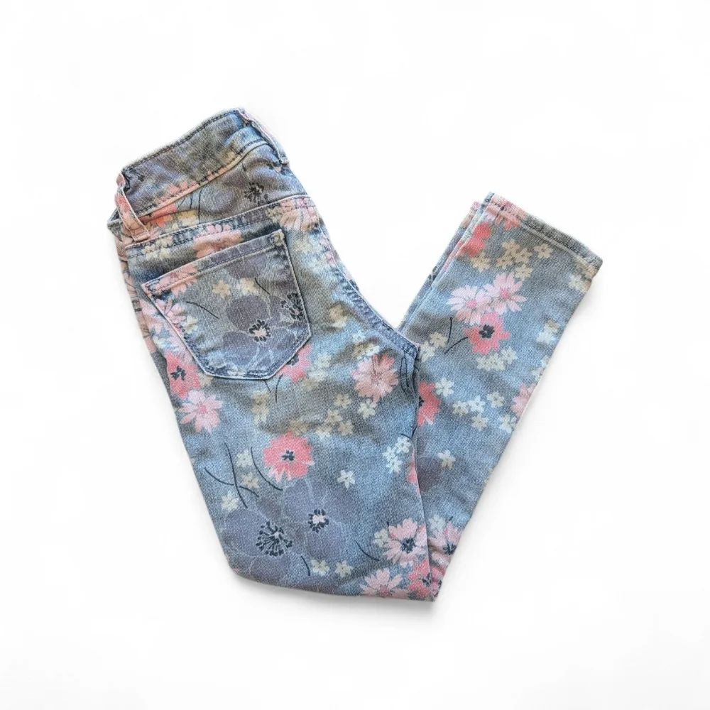 GAP Jeans Girl's Floral Print Skinny Jeans Cotton Casual Size 6